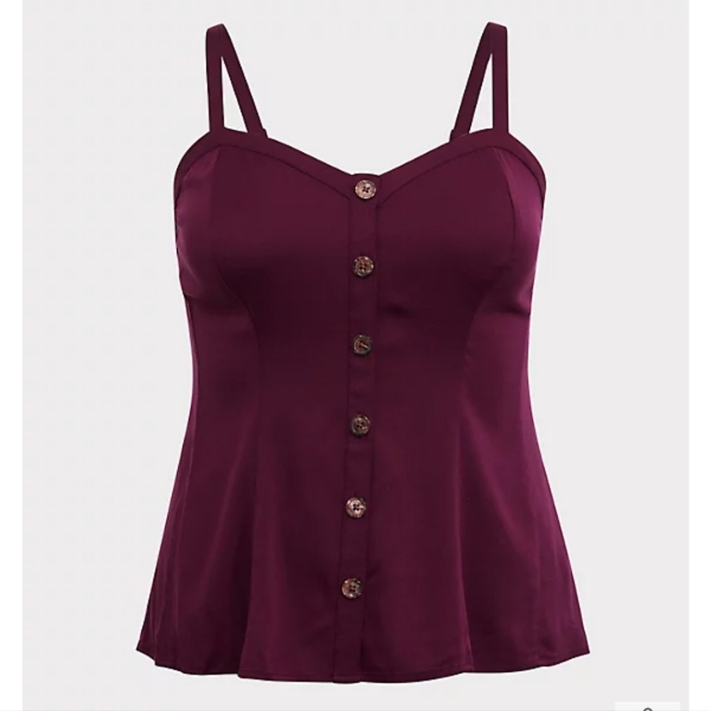 NWT TORRID BURGUNDY PURPLE FLAIR CAMI SIZE 2X 18-20